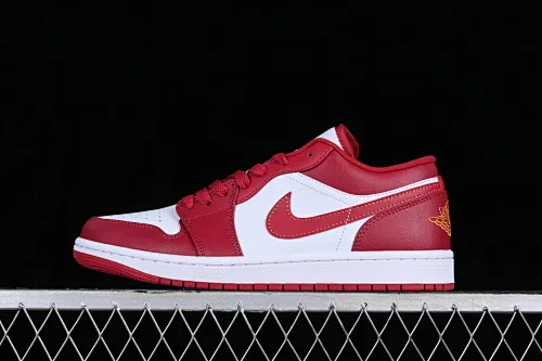 All categories Air Jordan Jordan series basketball shoes Air Jordan 1 Low G version pure original Air Jordan 1 Low AJ1 Joe 1 new white and red low-end basketball shoes 553558-607